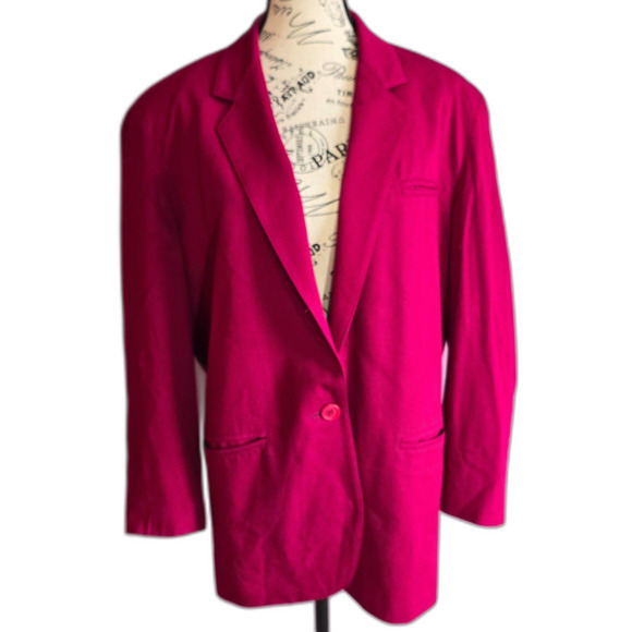 Express vintage hot pink boxy preppy buisness casual blazer. Size S - Picture 1 of 9